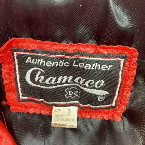Vtg red leather perfecto biker motorcycle womens jacket sz 1 - Picture 3 of 4
